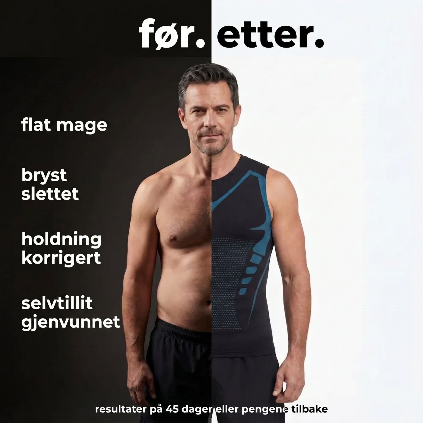 Slutt å trekke inn magen.