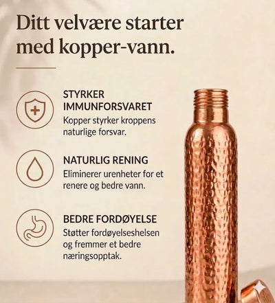 Kopparflaska® Drikk rent vann fra en flaske som helbreder kroppen fra innsiden